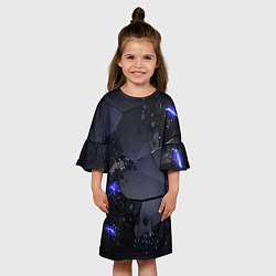 Платье клеш для девочки Неоновые плиты, взрыв, цвет: 3D-принт — фото 2
