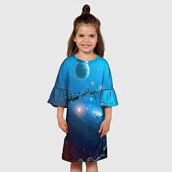 Платье клеш для девочки Бесконечное космическое пространство - Nasa, цвет: 3D-принт — фото 2