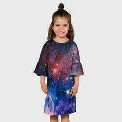 Платье клеш для девочки Ошеломительный бескрайний космос, цвет: 3D-принт — фото 2