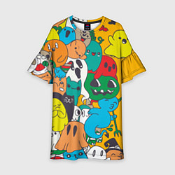 Платье клеш для девочки Дом с приведениями, цвет: 3D-принт