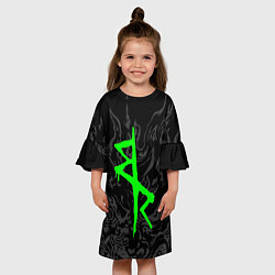Платье клеш для девочки Логотип Cyberpunk: Edgerunners - Дэвид, цвет: 3D-принт — фото 2