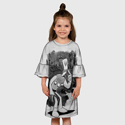 Платье клеш для девочки Клэймен и Вилли Тромбон, цвет: 3D-принт — фото 2