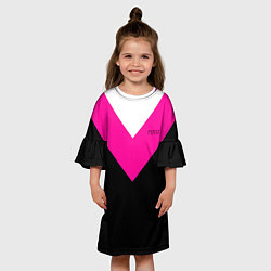 Платье клеш для девочки FIRM черный с розовой вставкой, цвет: 3D-принт — фото 2