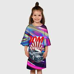 Платье клеш для девочки Honda Civic - JDM style, цвет: 3D-принт — фото 2