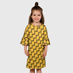 Платье клеш для девочки Плетёнка - паттерн, цвет: 3D-принт — фото 2
