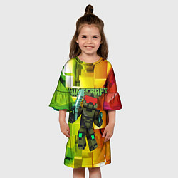 Платье клеш для девочки Minecraft - Мастер Чиф, цвет: 3D-принт — фото 2