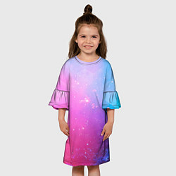 Платье клеш для девочки Звёздное геометрическое небо, цвет: 3D-принт — фото 2