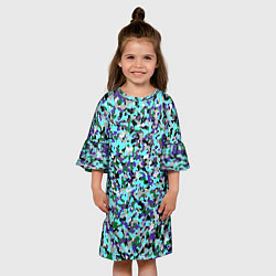 Платье клеш для девочки Абстрактные разноцветные пятна, цвет: 3D-принт — фото 2