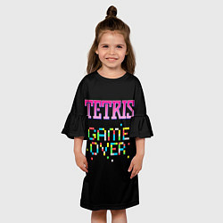 Платье клеш для девочки Tetris - Game Over, цвет: 3D-принт — фото 2