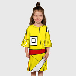 Платье клеш для девочки Белый квадрат, цвет: 3D-принт — фото 2
