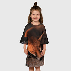 Платье клеш для девочки Спящая лисичка, цвет: 3D-принт — фото 2