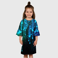 Платье клеш для девочки Space - starfall, цвет: 3D-принт — фото 2