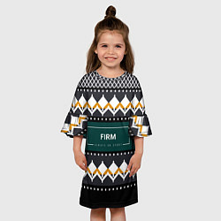 Платье клеш для девочки FIRM ретро свитер, цвет: 3D-принт — фото 2