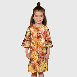Платье клеш для девочки Вкусная пицца, цвет: 3D-принт — фото 2