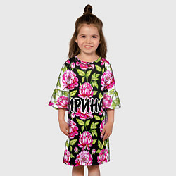 Платье клеш для девочки Ирина в цветах, цвет: 3D-принт — фото 2
