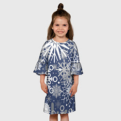 Платье клеш для девочки Волшебный снегопад, цвет: 3D-принт — фото 2