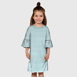 Платье клеш для девочки Голубые горизонтальные полосы, градиент, цвет: 3D-принт — фото 2