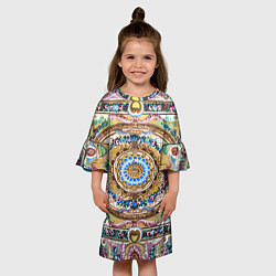 Платье клеш для девочки Советский винтажный ковёр, цвет: 3D-принт — фото 2