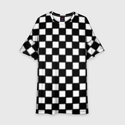 Платье клеш для девочки Шахматная доска, цвет: 3D-принт