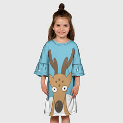 Платье клеш для девочки Олень Джерри, цвет: 3D-принт — фото 2