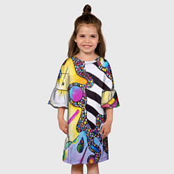 Платье клеш для девочки Василий Кандинский Абстрактная композиция, цвет: 3D-принт — фото 2