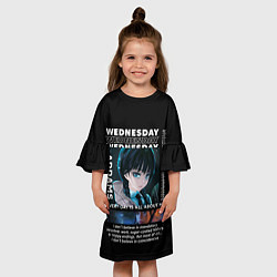 Платье клеш для девочки Уэнздей Фрайдей Аддамс, цвет: 3D-принт — фото 2