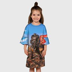 Платье клеш для девочки Fallout 4 Power Armor x-01, цвет: 3D-принт — фото 2