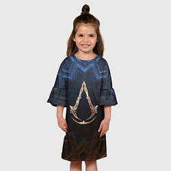 Платье клеш для девочки Знак братства ассасинов, цвет: 3D-принт — фото 2