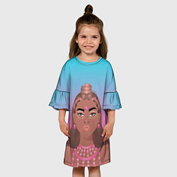 Платье клеш для девочки Девушка с фестиваля коачелла, цвет: 3D-принт — фото 2