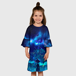 Платье клеш для девочки Genshin Impact мир, цвет: 3D-принт — фото 2