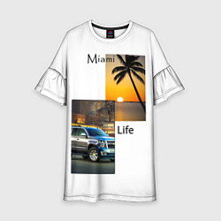 Платье клеш для девочки Miami Life, цвет: 3D-принт
