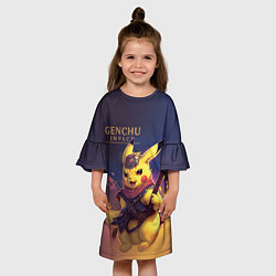 Платье клеш для девочки Genchu impact, цвет: 3D-принт — фото 2