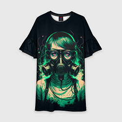 Платье клеш для девочки Girl in Gasmask, цвет: 3D-принт