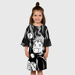 Платье клеш для девочки Хината из Haikyuu!!, цвет: 3D-принт — фото 2
