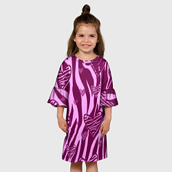 Платье клеш для девочки Полосатая любовь, цвет: 3D-принт — фото 2