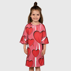 Платье клеш для девочки Святой Валентин для твоих любимых, цвет: 3D-принт — фото 2