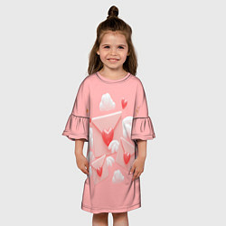 Платье клеш для девочки Валентинки, цвет: 3D-принт — фото 2