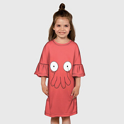 Платье клеш для девочки Зойдберг, цвет: 3D-принт — фото 2