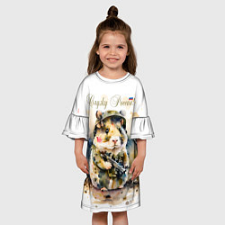 Платье клеш для девочки Боевой хомяк, цвет: 3D-принт — фото 2