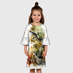 Платье клеш для девочки Белка солдат, цвет: 3D-принт — фото 2