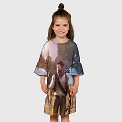 Платье клеш для девочки Uncharted 3, цвет: 3D-принт — фото 2