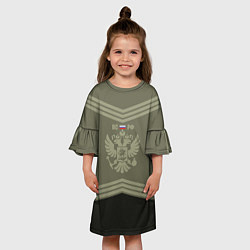 Платье клеш для девочки Двуглавый орел россии, цвет: 3D-принт — фото 2
