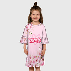 Платье клеш для девочки Мамина дочка сакура, цвет: 3D-принт — фото 2