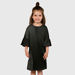 Платье клеш для девочки Чёрные геометрические металлические листы, цвет: 3D-принт — фото 2