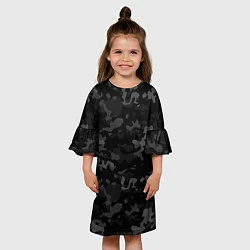 Платье клеш для девочки Ночной камуфляж, цвет: 3D-принт — фото 2