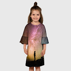 Платье клеш для девочки В окружении звёзд, цвет: 3D-принт — фото 2