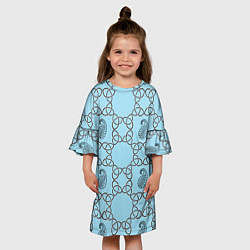 Платье клеш для девочки Восточный огурец, цвет: 3D-принт — фото 2