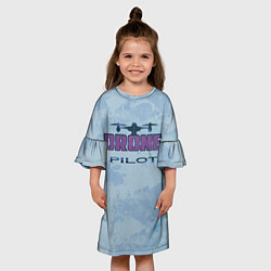 Платье клеш для девочки Drone pilot 2 0, цвет: 3D-принт — фото 2
