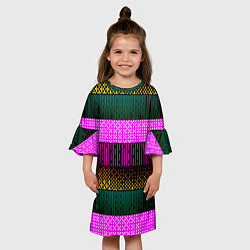 Платье клеш для девочки Patterned stripes, цвет: 3D-принт — фото 2