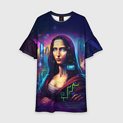 Платье клеш для девочки Cyberpunk Mona Lisa, цвет: 3D-принт
